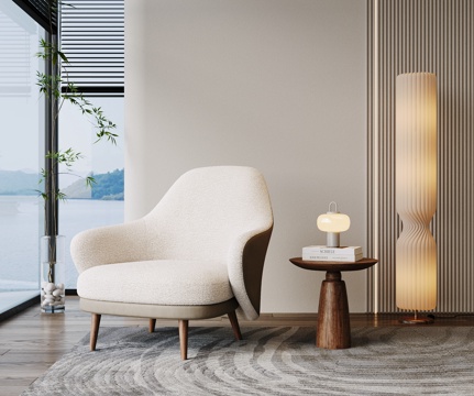  现代沙发椅 单人沙发 休闲椅 布艺沙发 布艺休闲椅 懒人椅3d模型 