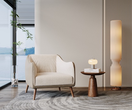  现代沙发椅 单人沙发 休闲椅 布艺沙发 布艺休闲椅 懒人椅3d模型 