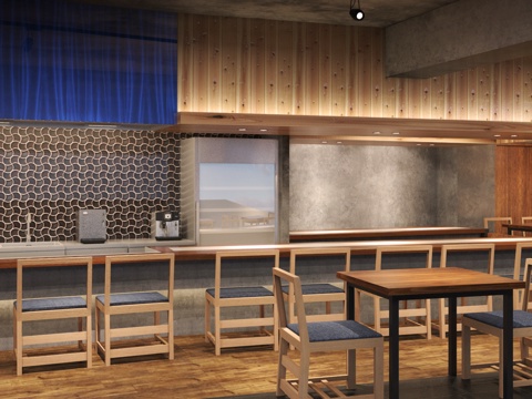  居酒屋 饭店 酒吧 日料店 寿司店 烧烤店 火锅店3d模型 