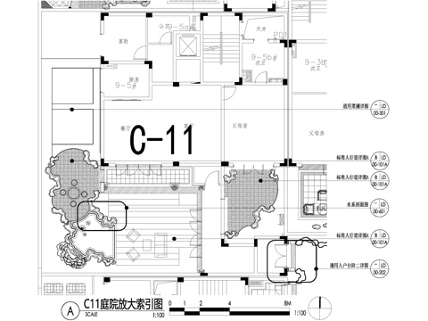 新中式别墅庭院景观平面图CAD施工图cad施工图