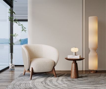  现代沙发椅 单人沙发 休闲椅 布艺沙发 布艺休闲椅 懒人椅3d模型 