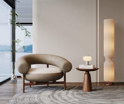  现代沙发椅 单人沙发 休闲椅 布艺沙发 布艺休闲椅 懒人椅3d模型 