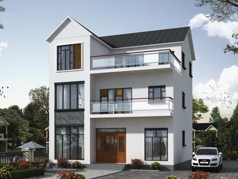 新中式三层独栋别墅乡村农村自建房住宅建筑CAD施工图cad施工图