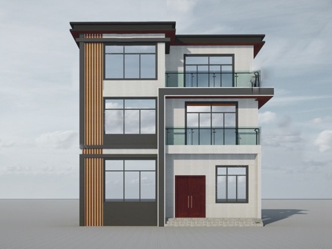 现代三层独栋别墅乡村农村自建房住宅建筑CAD施工图cad施工图