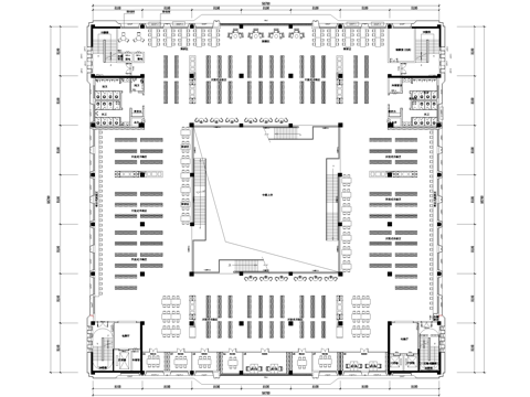 图书馆阅览室平面图cad施工图