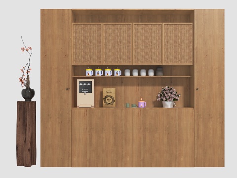  现代复古酒柜3d模型 