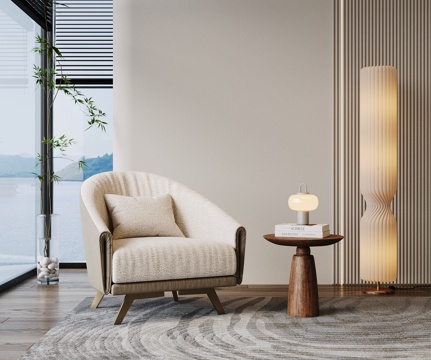  现代沙发椅 单人沙发 休闲椅 布艺沙发 布艺休闲椅 懒人椅3d模型 