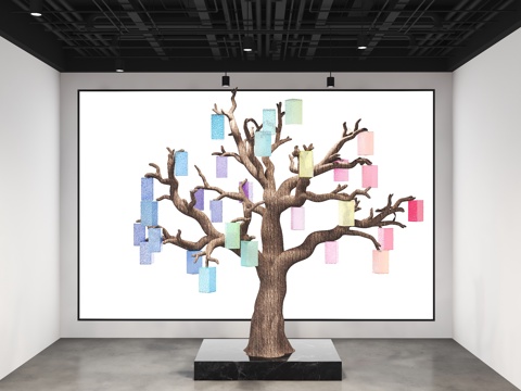  玻璃装置艺术 艺术装置 装饰树 室内装饰 彩色玻璃 装饰树3d模型 