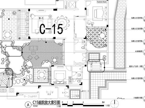 新中式别墅庭院景观平面图CAD施工图cad施工图
