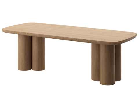  北欧简约餐桌 餐桌 简约餐桌 方形餐桌 木质餐桌3d模型 