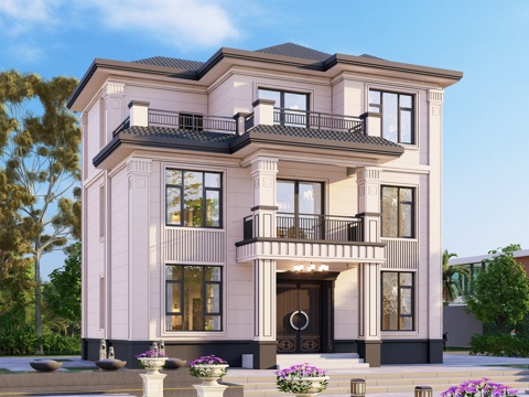 新中式三层独栋别墅乡村农村自建房住宅建筑CAD施工图cad施工图