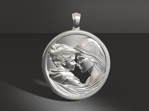  母子吊坠3d模型3d模型 