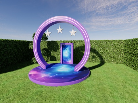 科技美陈打卡 星空美陈打卡 公园美陈打卡su模型