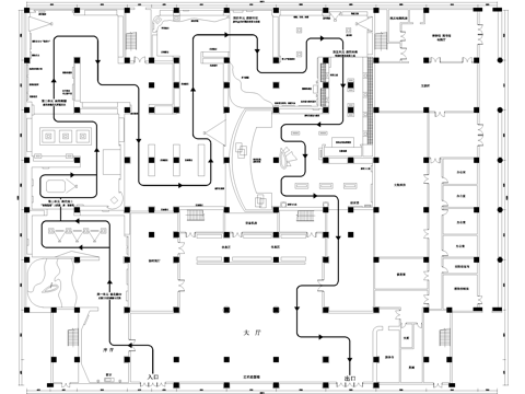 博物馆历史文物文化展厅平面图cad施工图