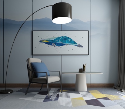  现代沙发茶几组合3d模型 