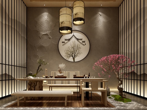  新中式茶室模型3d模型 