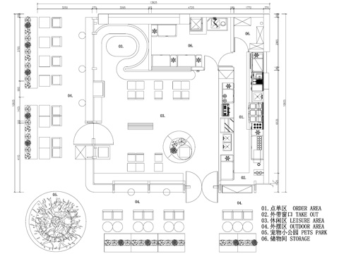 咖啡厅奶茶店饮品店平面图cad施工图