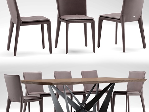  现代餐桌椅组合3d模型 