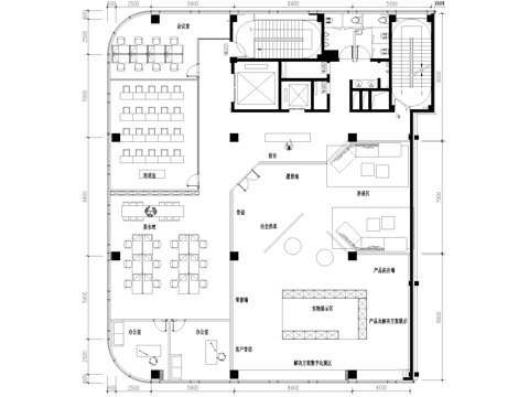企业产品展厅平面图cad施工图