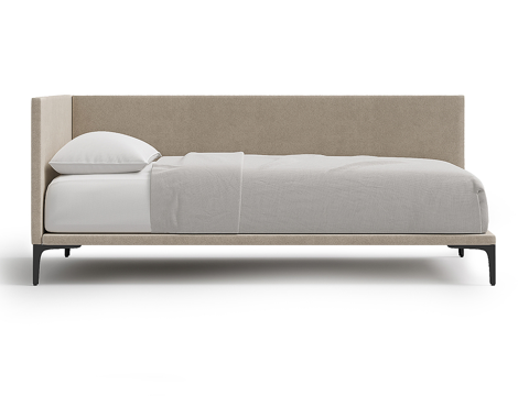  现代简约单人床 单人床 简约床 卧室床 抱枕  床垫3d模型 