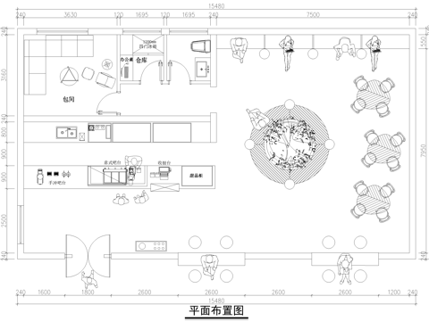 咖啡厅平面图cad施工图