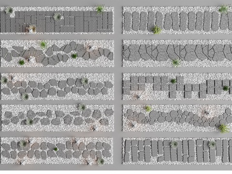  庭院汀步 铺装 室外 石板 石块 青石3d模型 