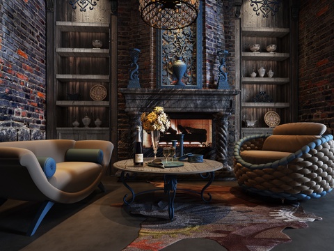  现代沙发组合3d模型 