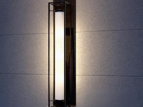 现代简约壁灯 金属几何线条设计 家居装饰柔光亚克力灯罩 卧室客厅创意灯具免费3d模型