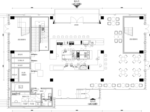 咖啡厅平面图cad施工图
