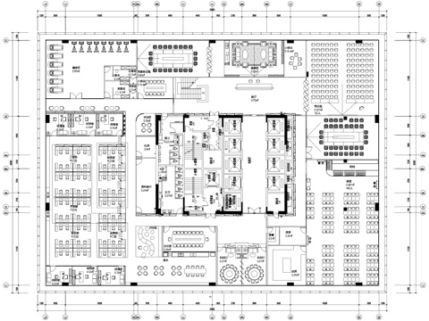 2100平方米办公室平面图cad施工图