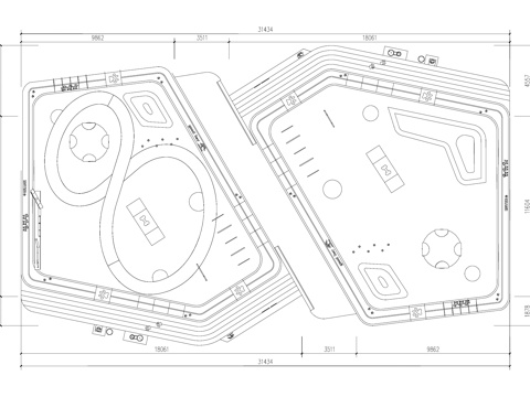 萌宠乐园宠物运动训练场地平面图cad施工图
