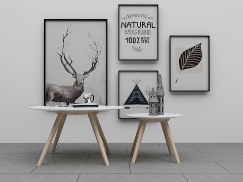  现代沙发茶几组合3d模型 