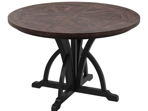  北欧简约餐桌 餐桌 简约餐桌  圆形餐桌3d模型 