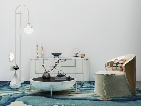  现代沙发茶几组合3d模型 