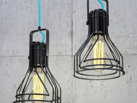 工业风吊灯现代家居装饰 复古金属框架设计 暖光照明创意商业空间灯具免费3d模型