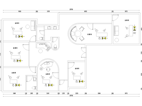 直播间平面图cad施工图