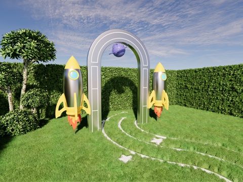 科技美陈打卡 星空美陈打卡 公园美陈打卡 星际美陈打卡su模型