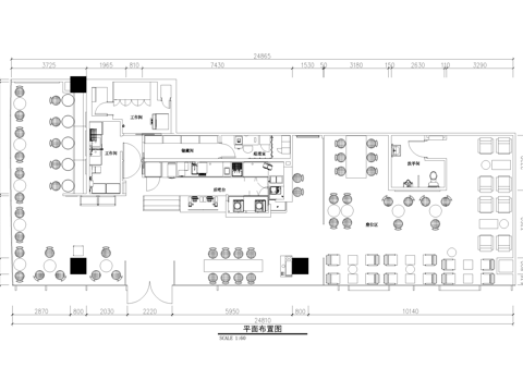 星巴克咖啡店平面图cad施工图cad施工图