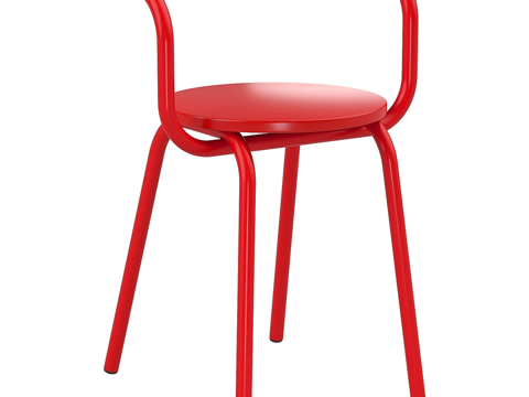  现代简约单人椅子 椅子 简约椅子 餐厅椅子 红色椅子3d模型 
