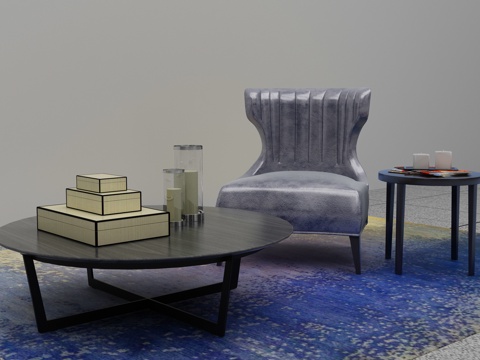  现代沙发茶几组合3d模型 