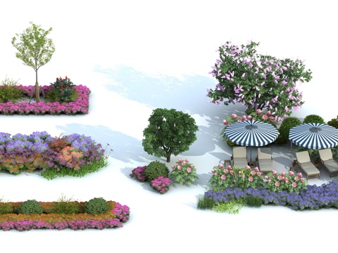  现代植物 景观树 桃树 松树 银杏 棕榈树 热带树 灌木3d模型 