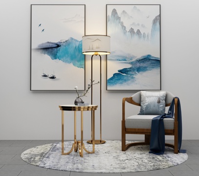  现代沙发茶几组合3d模型 