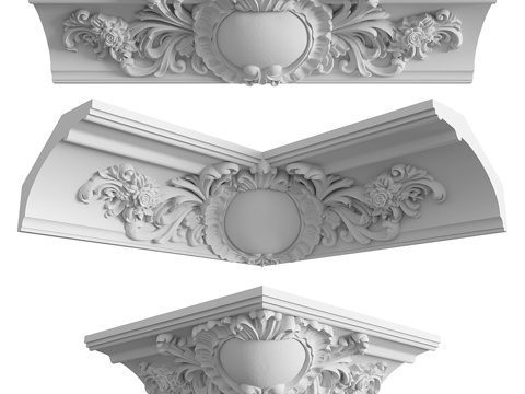  欧式线条雕花3d模型 