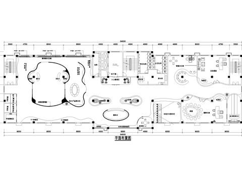 科技企业展厅平面图cad施工图