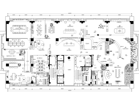 白酒文化企业展厅平面图cad施工图