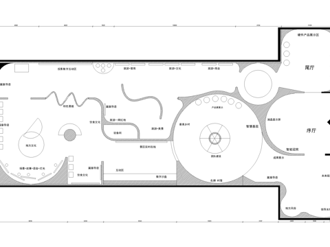 美丽乡村文化展厅平面图cad施工图