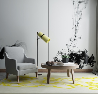  新中式沙发茶几组合3d模型 