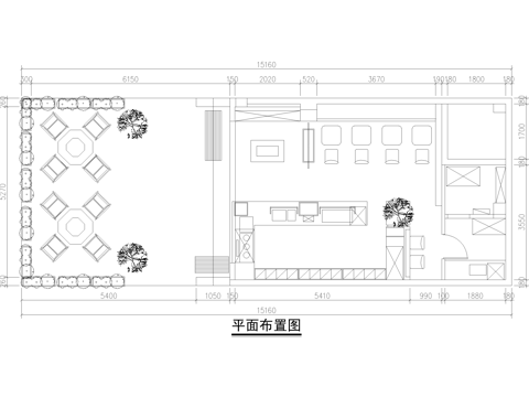 奶茶店咖啡厅饮品店平面图cad施工图