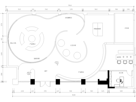 企业展厅平面图cad施工图