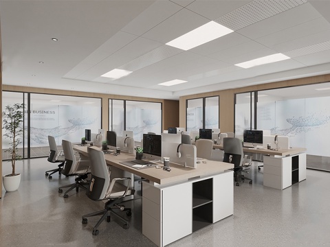  公共 办公空间 会议室大厅 经理 办公室3d模型 